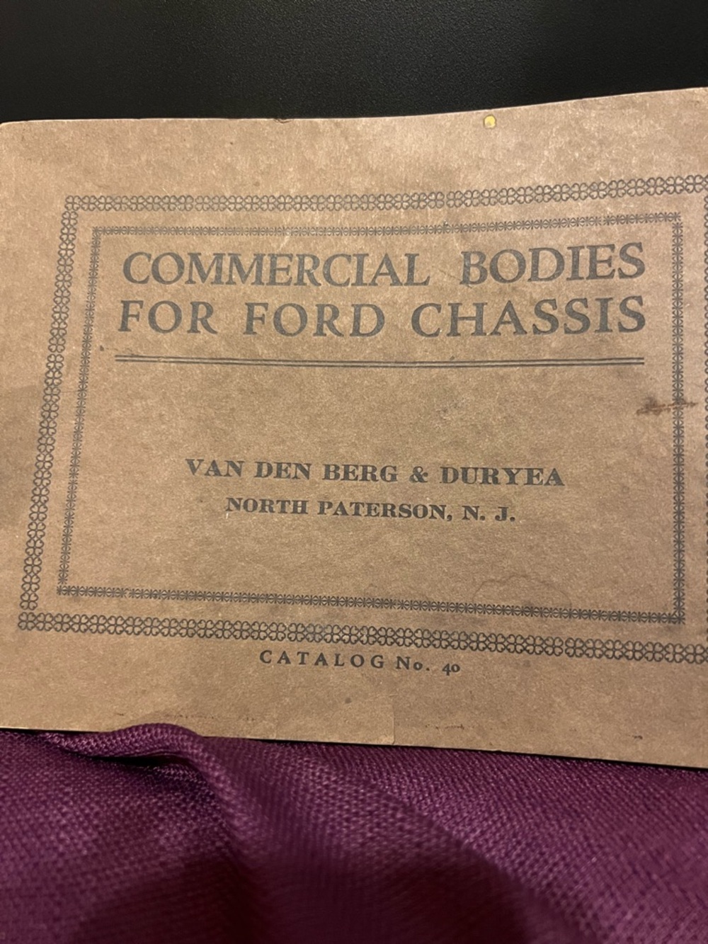 RARE Vintage 'Commercial Bodies for Ford Chassis' Catalog Cover - Brown